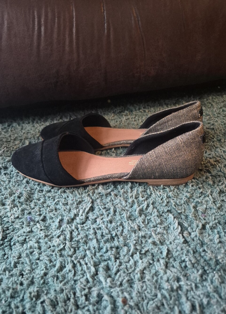 Toms Jutti D'Orsay Flats Gray Black Size 9.5 - Picture 2 of 13